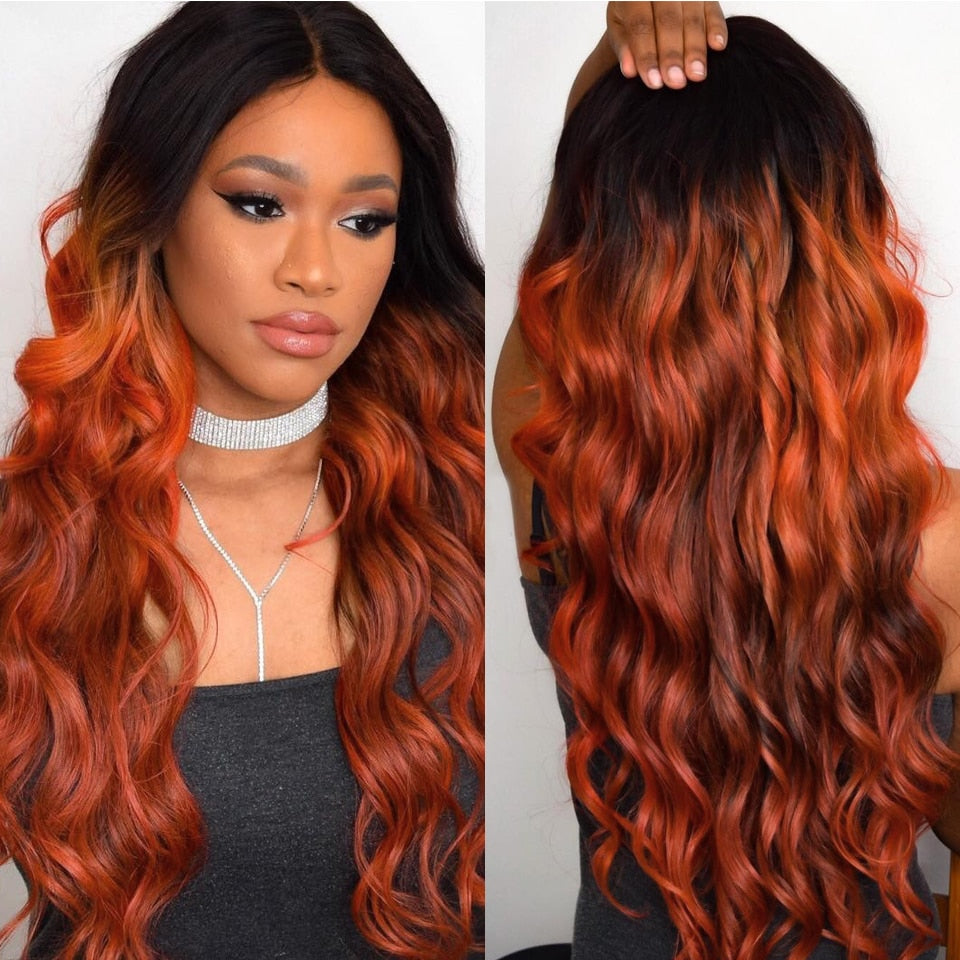 1B/350 Two Tone Golden Blonde Unprocessed Brazilian Body Wave Human Hair With Lace Closure