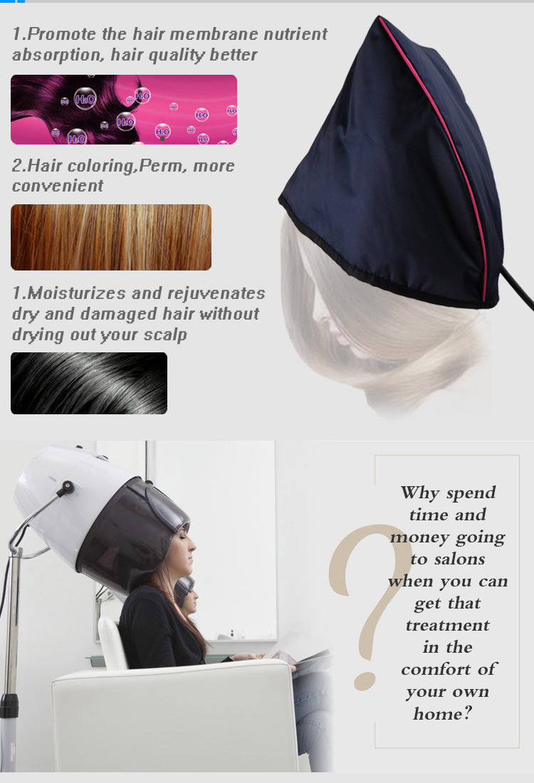 Adjustable Temp Electric Heating Evaporation Hair Cap
