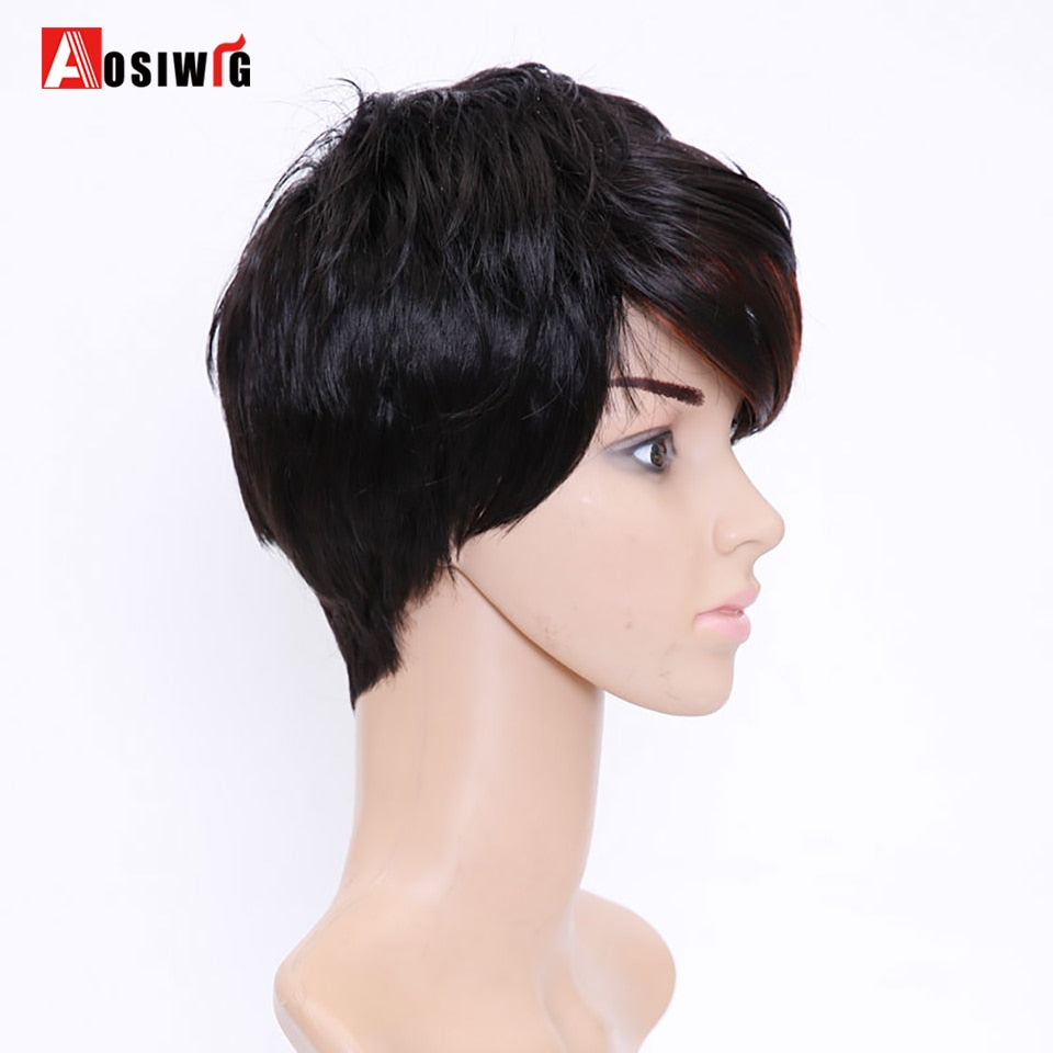 2 Tone Short Pixie Cuts Full Synthetic Wig