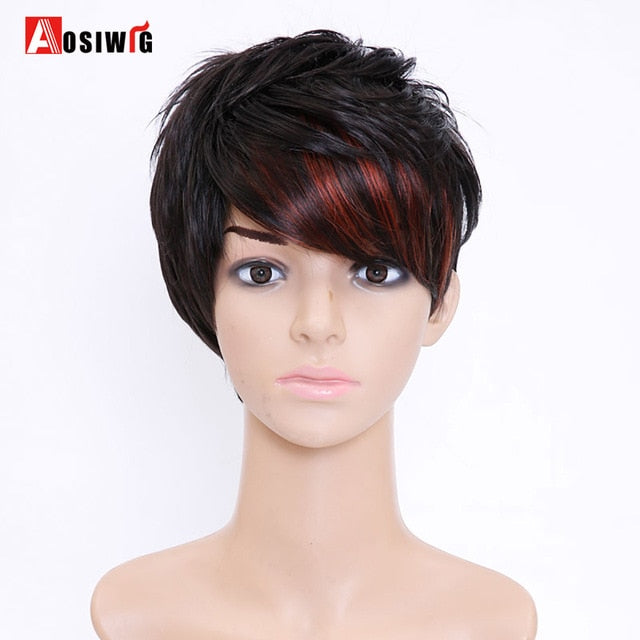 2 Tone Short Pixie Cuts Full Synthetic Wig