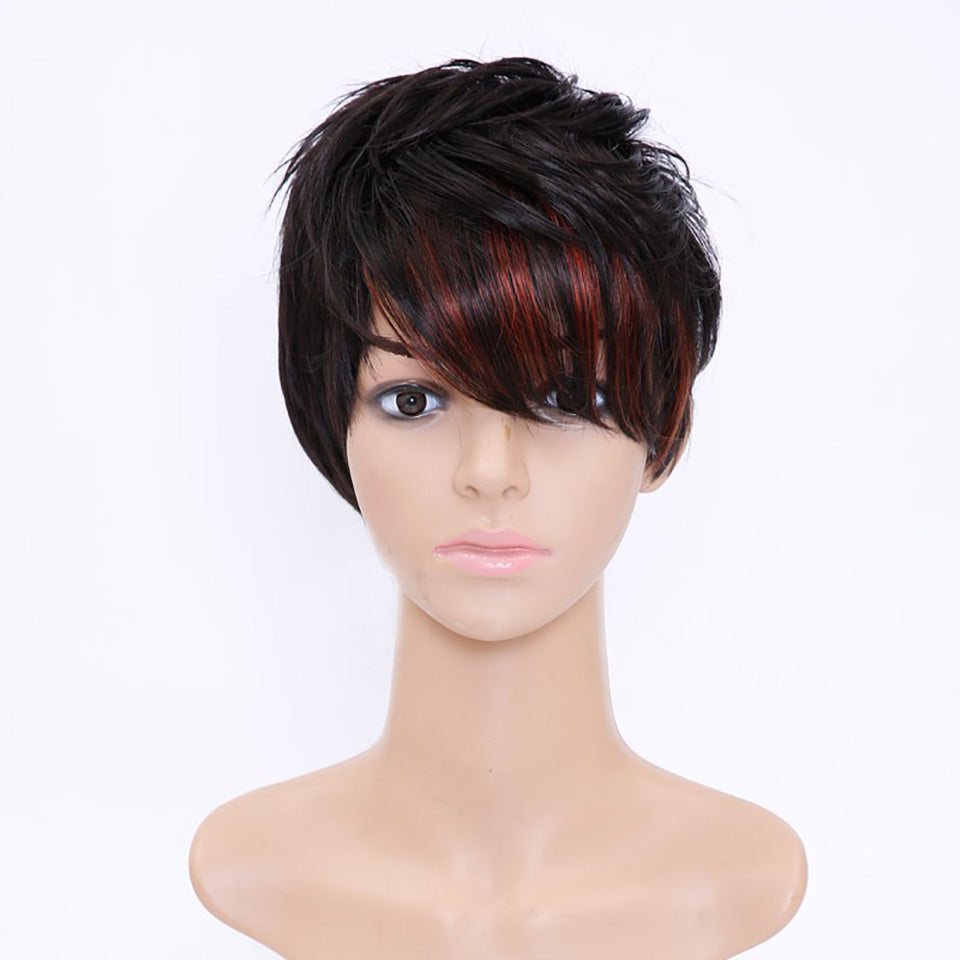 2 Tone Short Pixie Cuts Full Synthetic Wig