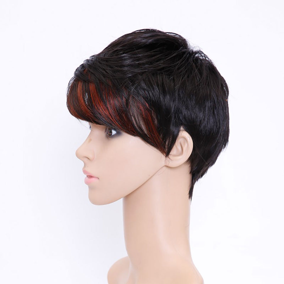 2 Tone Short Pixie Cuts Full Synthetic Wig
