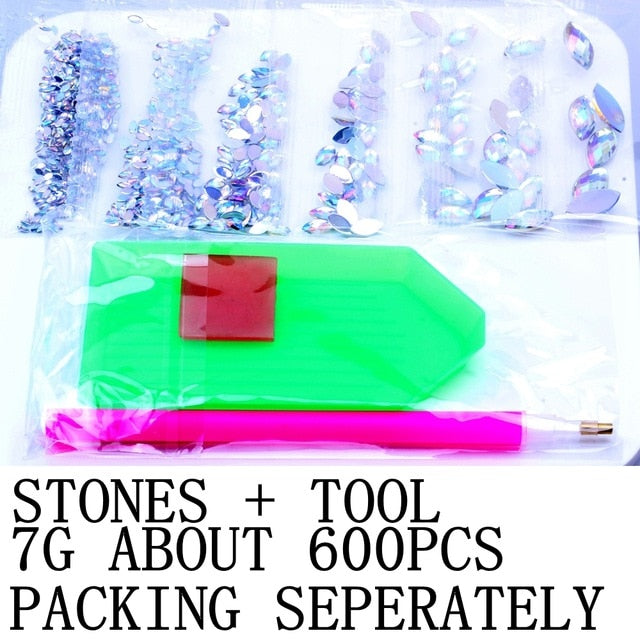 600pc Crystal AB 3D Nail Art Rhinestones Gems Flatback Stones