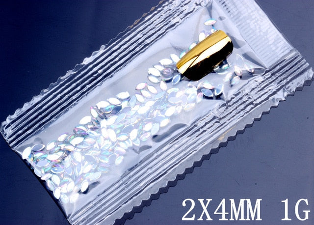 600pc Crystal AB 3D Nail Art Rhinestones Gems Flatback Stones