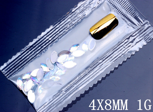600pc Crystal AB 3D Nail Art Rhinestones Gems Flatback Stones