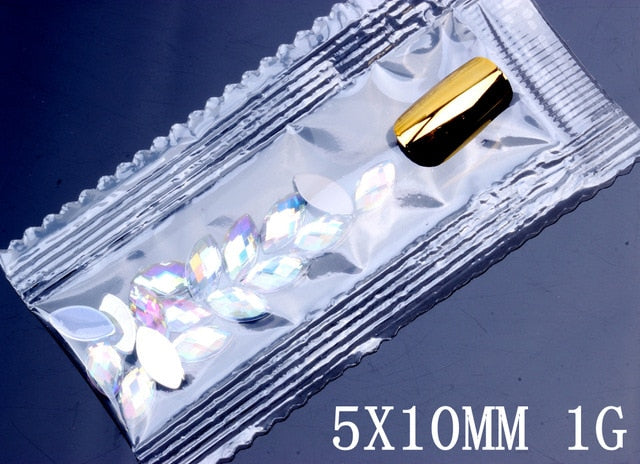 600pc Crystal AB 3D Nail Art Rhinestones Gems Flatback Stones
