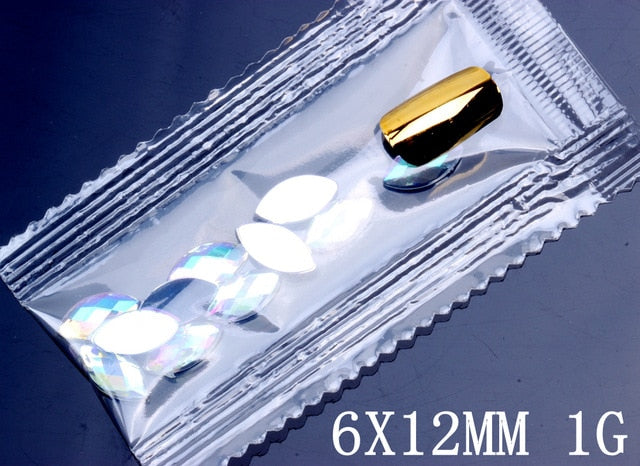 600pc Crystal AB 3D Nail Art Rhinestones Gems Flatback Stones