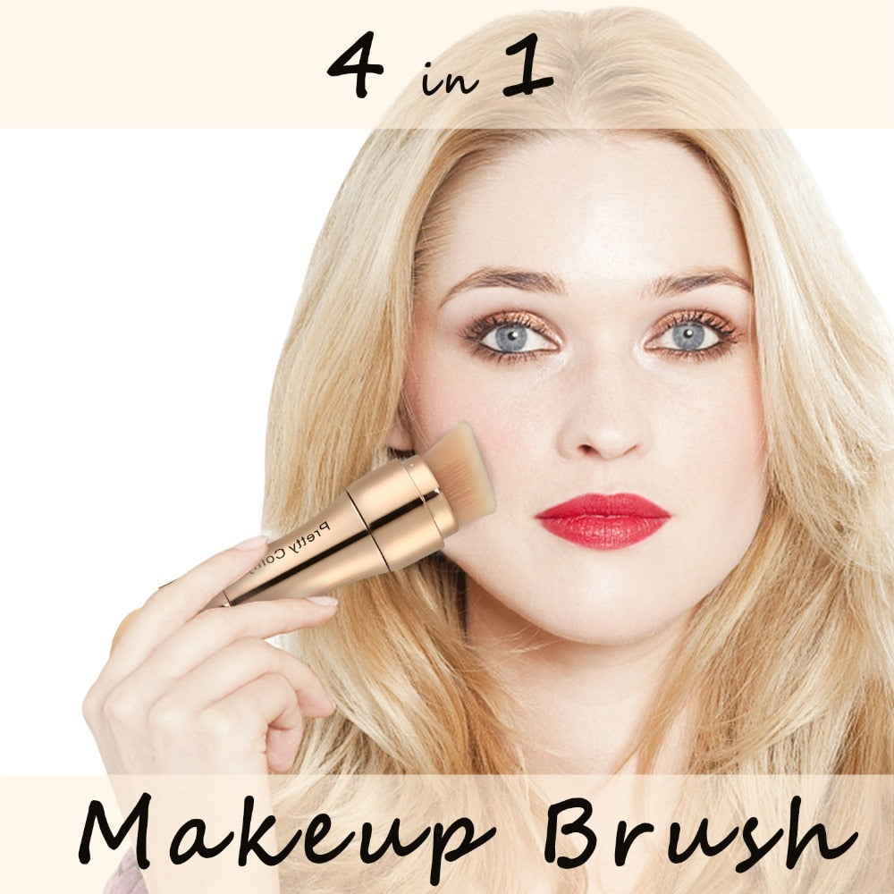 4 in 1 Multi-Function Gold Makeup Brushe Set