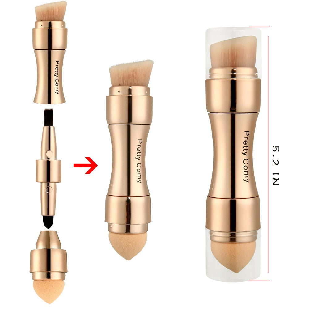 4 in 1 Multi-Function Gold Makeup Brushe Set