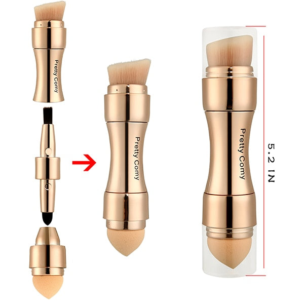 4 in 1 Multi-Function Gold Makeup Brushe Set