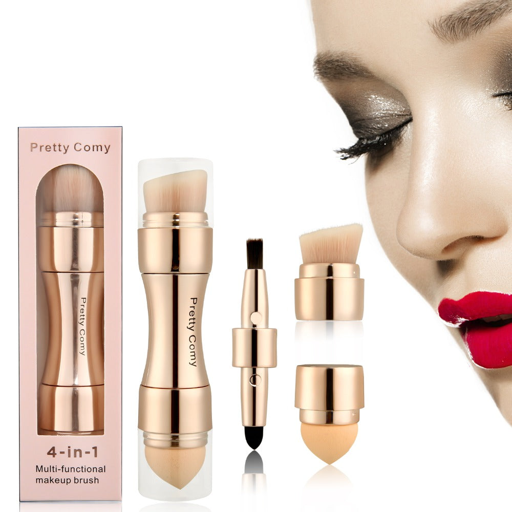 4 in 1 Multi-Function Gold Makeup Brushe Set