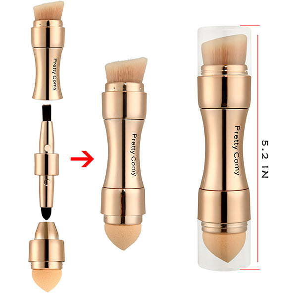 4 in 1 Multi-Function Gold Makeup Brushe Set