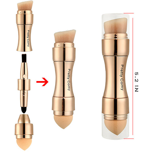 4 in 1 Multi-Function Gold Makeup Brushe Set