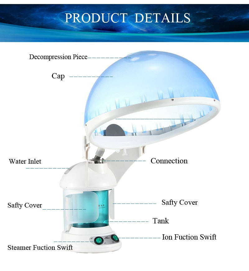 2 in 1 Hair and Facial Steamer with Bonnet